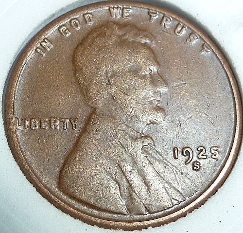 1925-S Very Fine Lincoln Wheat Cent ( 150-T)