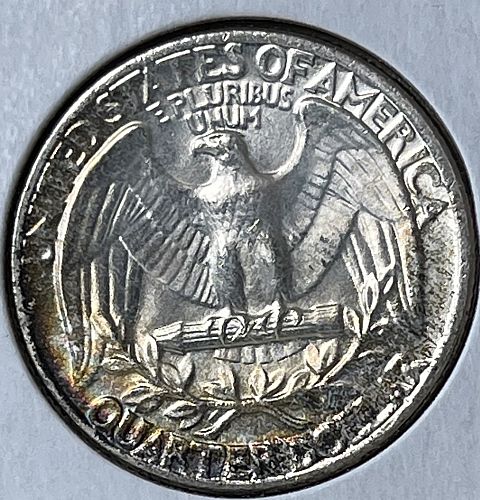 1964-P Washington Silver Quarter • Nicely Toned Ch. Brilliant Uncirculated MS63+
