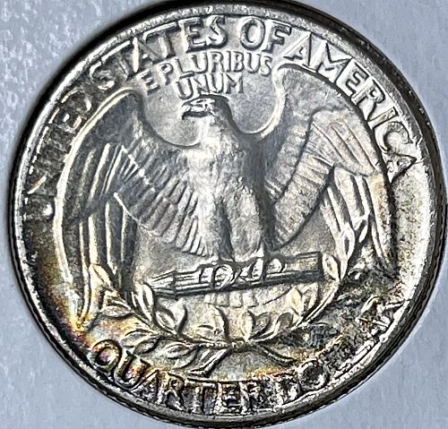 1964-P Washington Silver Quarter • Nicely Toned Ch. Brilliant Uncirculated MS63+