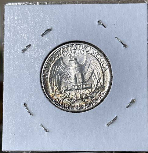 1964-P Washington Silver Quarter • Nicely Toned Ch. Brilliant Uncirculated MS63+