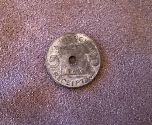 Missouri Sales Tax Receipt, 5, Metal