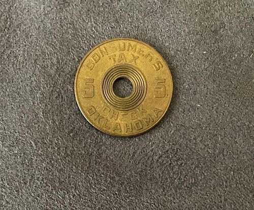 Oklahoma Consumer's Tax Check, 5, Metal