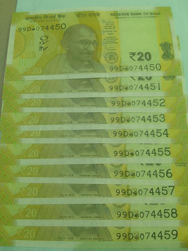 2022..Total ..10..UNC India notes REPLACEMENT