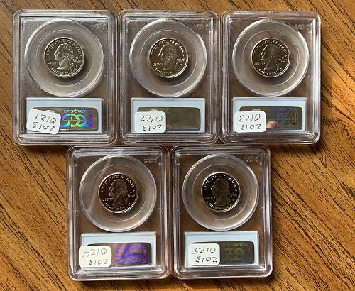 2001 S PCGS PR69DCAM SERIES (five designs in the series).