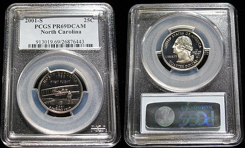 2001 S PCGS PR69DCAM SERIES (five designs in the series).