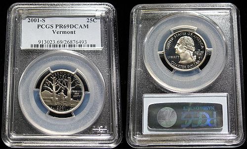 2001 S PCGS PR69DCAM SERIES (five designs in the series).