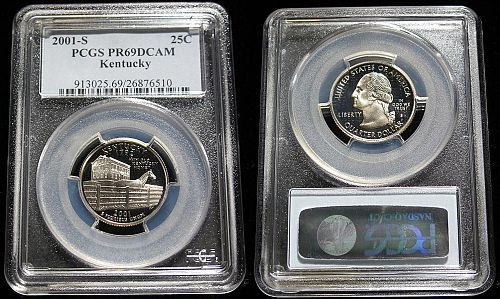 2001 S PCGS PR69DCAM SERIES (five designs in the series).