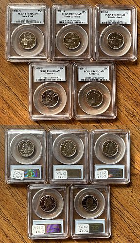 2001 S PCGS PR69DCAM SERIES (five designs in the series).