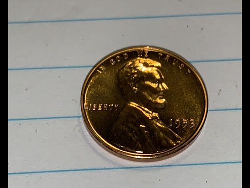 Rare Beautiful Red 1953 Gem Proof Lincoln penny,  PR65