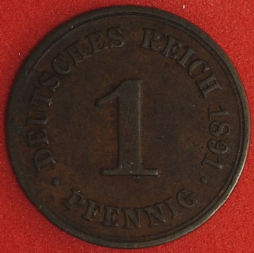 1891A Germany/Empire Pfennig VF