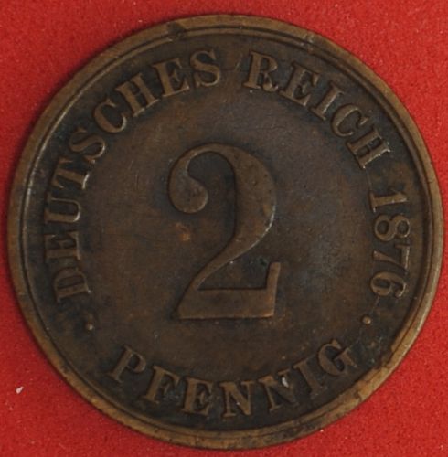 1876D Germany/Empire 2 Pfennig VF