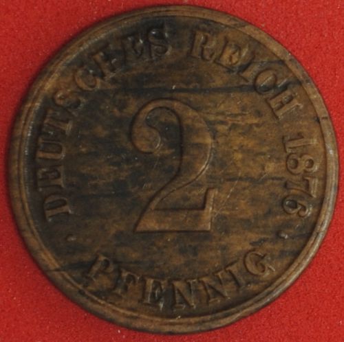 1876H Germany/Empire 2 Pfennig VF++