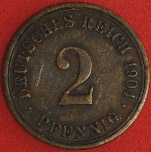 1904A Germany/Empire 2 Pfennig XF Details