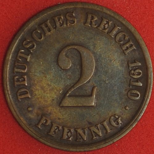 1910D Germany/Empire 2 Pfennig VF+