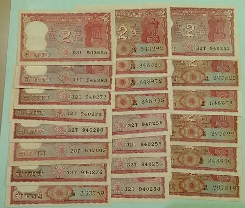 Backside standing Tiger 22 Notes india lot