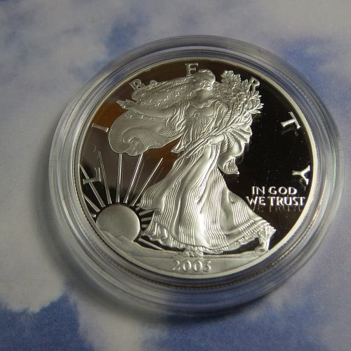 2003-W AMERICAN SILVER EAGLE PROOF DOLLAR (99.99% PURE SILVER) Incl: COIN, BOX & COA