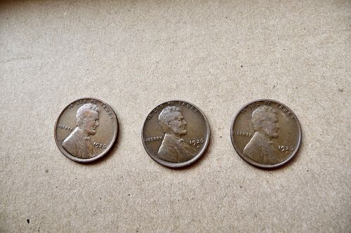 1926 P, D, S.  Lincoln Cents