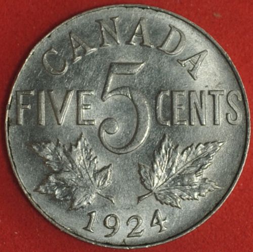 1924 Canada 5 Cents XF