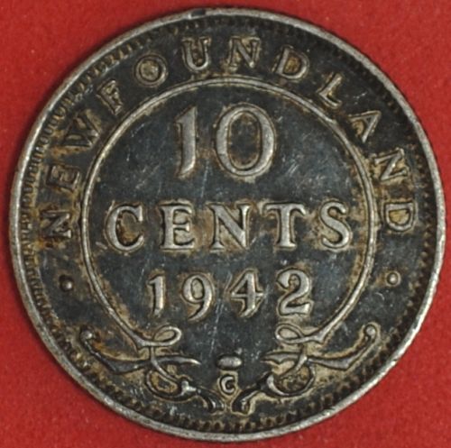 1942C Newfoundland 10 Cents XF