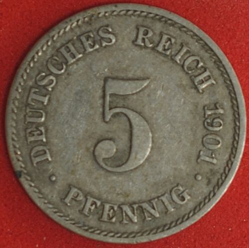 1901E Germany/Empire 5 Pfennig VF+