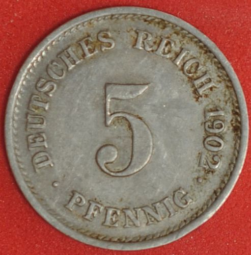 1902G Germany/Empire 5 Pfennig XF