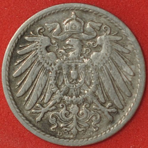 1905D Germany/Empire 5 Pfennig VF