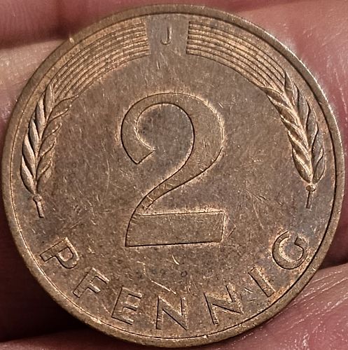 Germany 2 Pfennig 1977 J XF