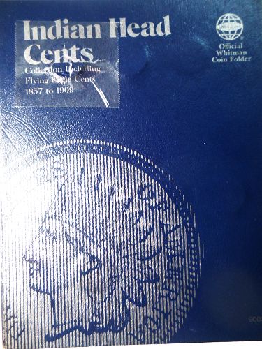Indian Head Cent Album 1857 to 1909 (45 Coins) inc. all 3 Flying Eagle & 5 CN Cents