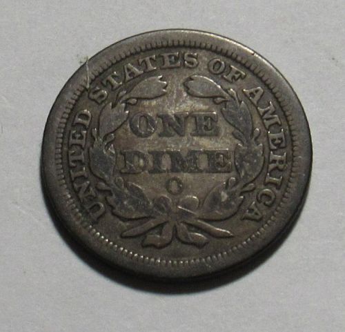 1853 O Seated Liberty Dime in circulated condition