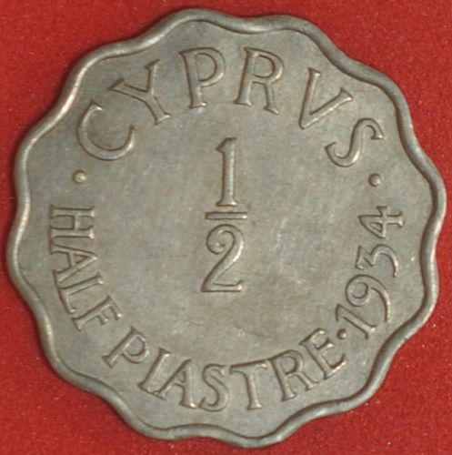 1934 Cyprus Half Piastre XF
