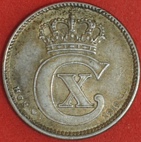 1919(h) Denmark 25 Ore VF+