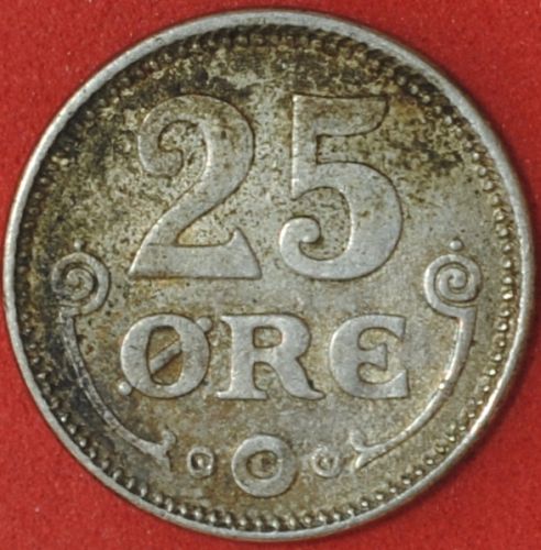1919(h) Denmark 25 Ore VF+