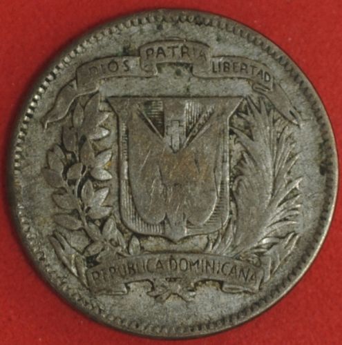 1944 Dominican Republic 5 Centavos Fine+