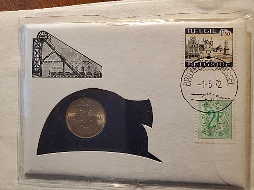 1972  99 Company First Day Issue Belgium 5 Franc Coin