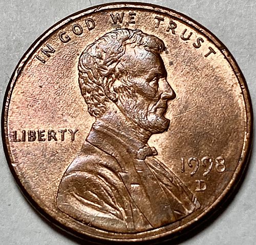 1998 D Lincoln Memorial Cent Small Cents