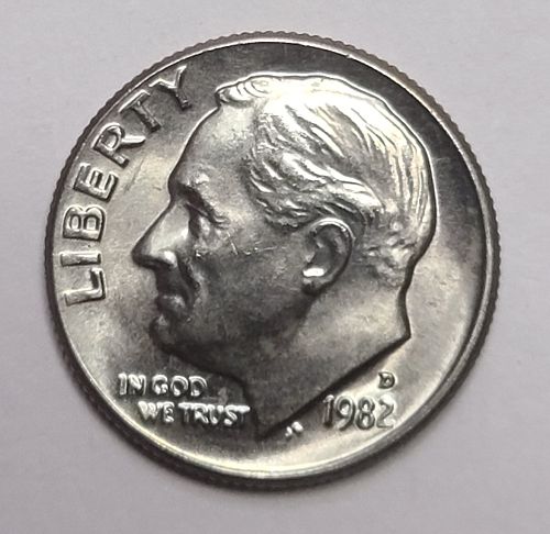 1982-D Roosevelt Dime MS-63 (Choice BU) Full Bands