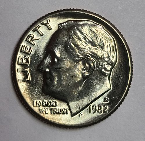 1982-D Roosevelt Dime MS-64 (Near Gem)