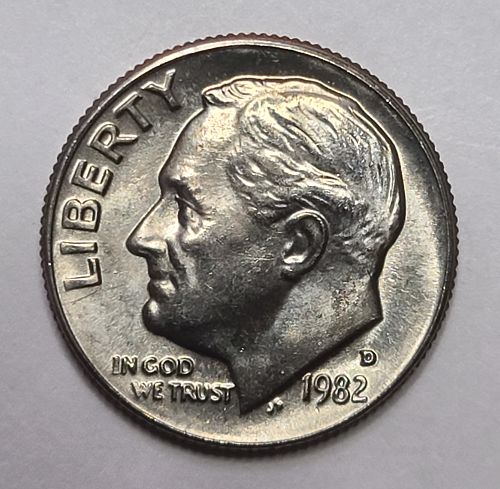 1982-D Roosevelt Dime MS-64 (Near Gem)