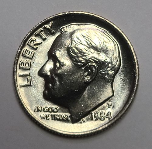 1984-P Roosevelt Dime MS-65 (GEM) Full Bands