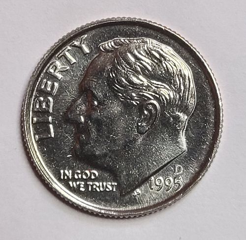 1995-D Roosevelt Dime MS-64 (Near Gem) Near Full Bands