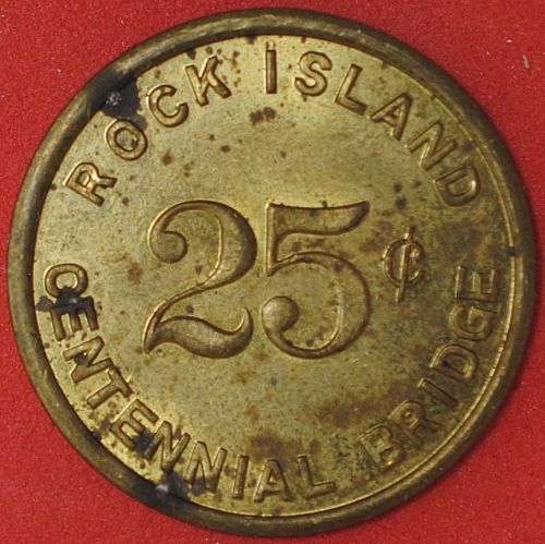 Rock Island Centennial Bridge 25&cent; Fare Token IL 760P #3