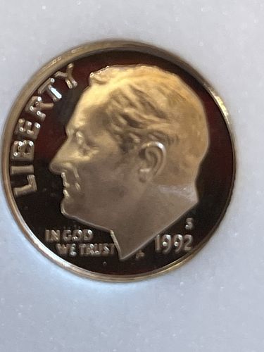 1992 S Roosevelt DCAM Proof Dime