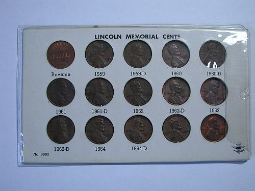 1959 -63 Lincoln Memorial penny set NICE