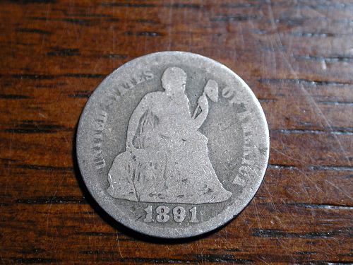1891 Seated Liberty Dime NICE