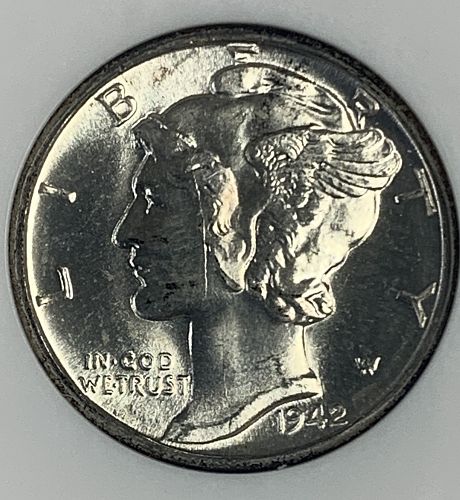 1942-D Mercury Dime MS65FB NGC. (#5302)