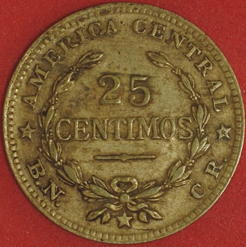 1946 Costa Rica 25 Centimos VF Major Lamination