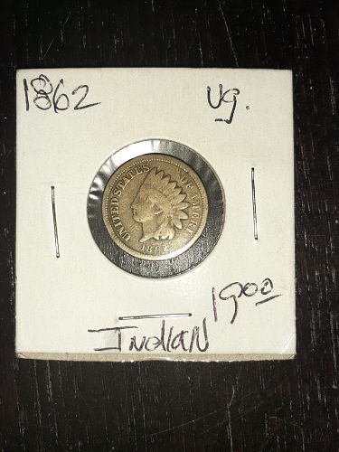 1862p copper Nickel Indian Head Cent