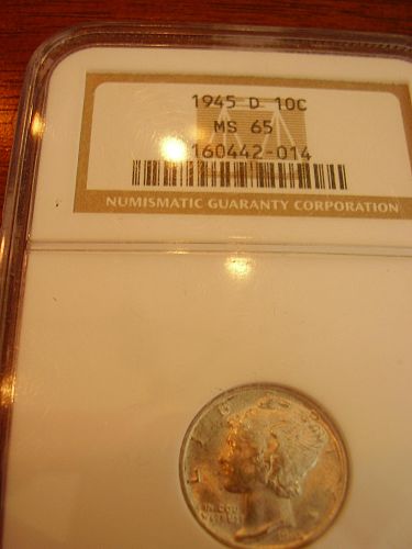 1945  D  Mercury Dime  MS-65