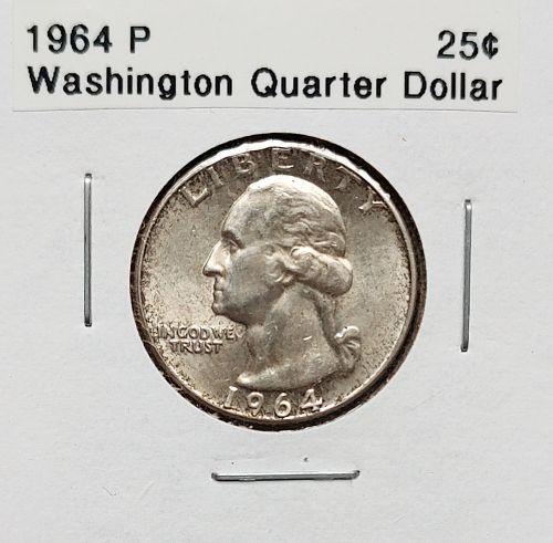1964 P Washington Quarter Dollar - Free Shipping for additional coins purchased on same invoice.