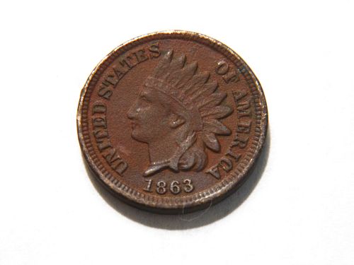 1863 Copper Nickel Indian Head Cent